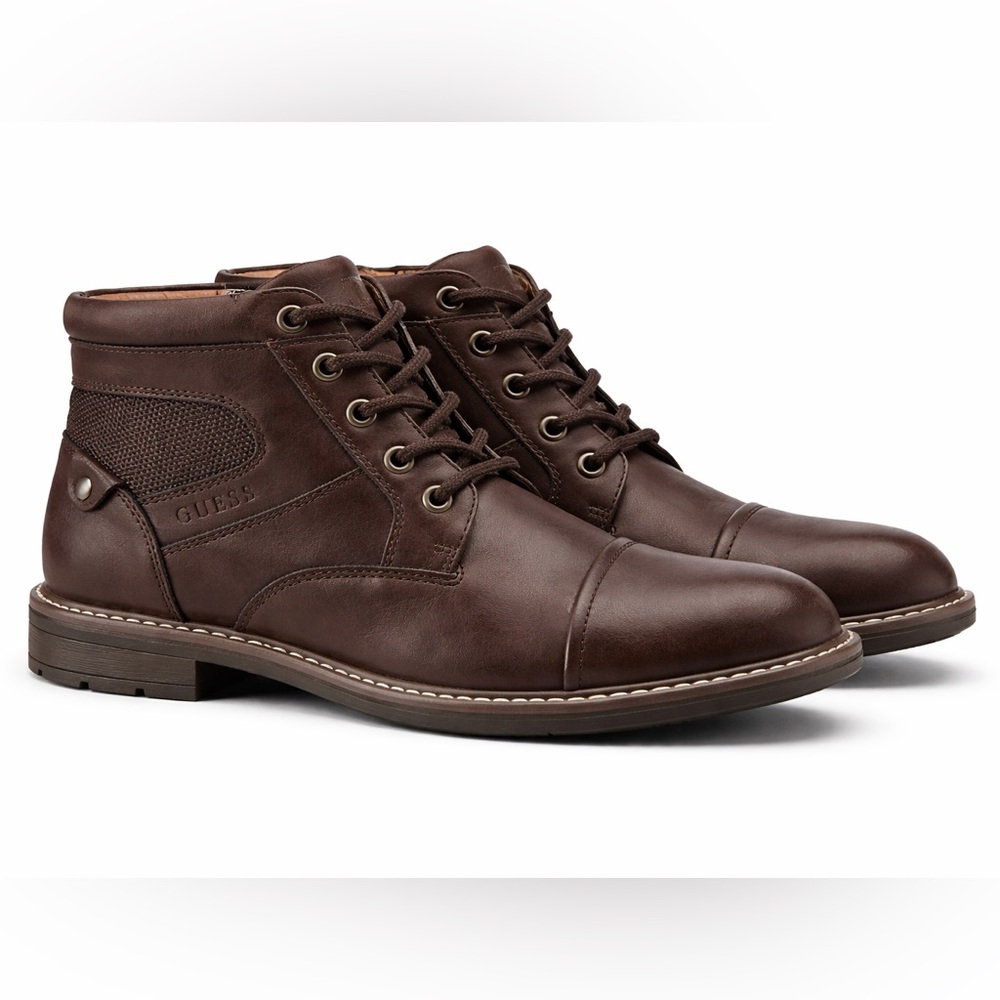 GUESS Men's Brown Leather Boots NEW GMDNE-R